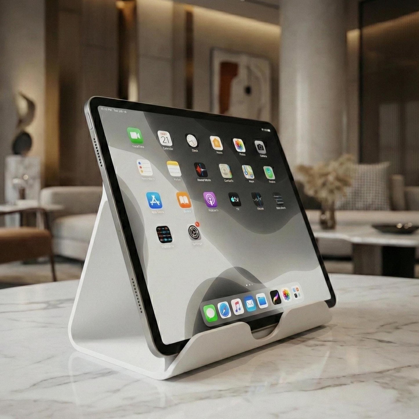 Minimalist iPad Stand – Desk Tablet Holder, Office Dock