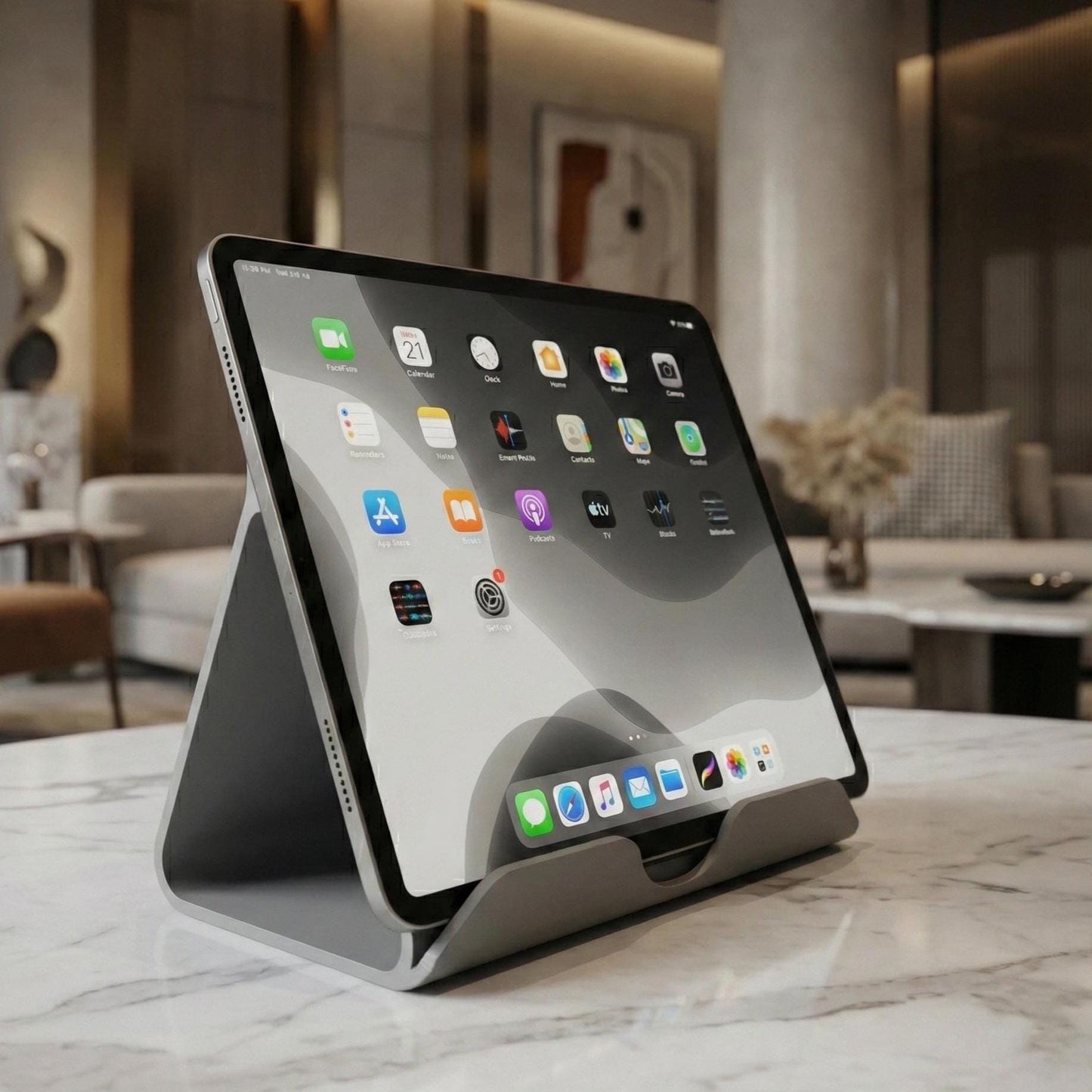 Minimalist iPad Stand – Desk Tablet Holder, Office Dock