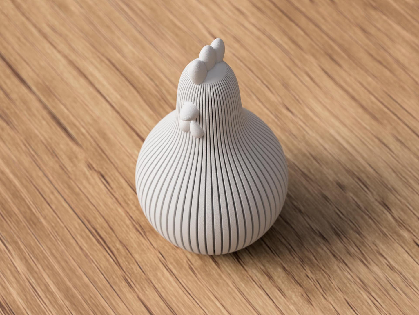 Modern Chicken Sculptures | Minimal Farmhouse Figures | Set of 3 with Tray