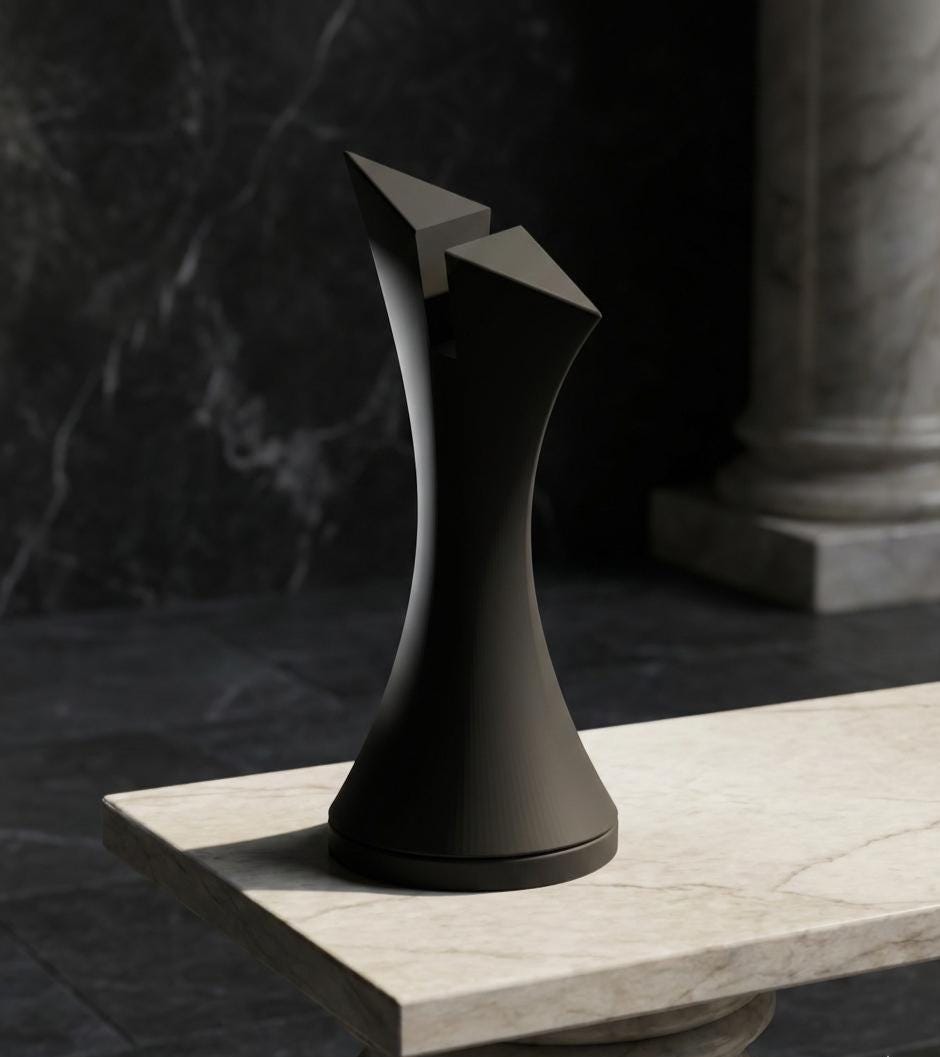Modern Chess Piece Sculpture – Minimalist Decor – Luxury Tabletop Art – Contemporary Home Accent – Designer Statement Piece