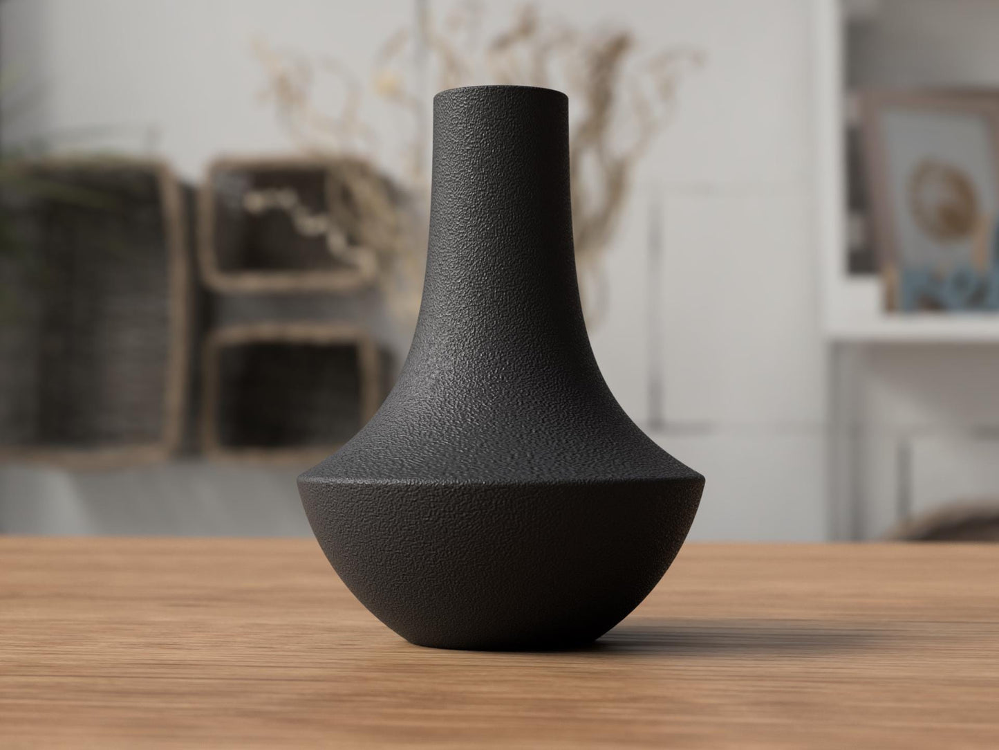 Minimalist Modern Vase – Ribbed or Textured Finish – Scandinavian Home Decor Neutral Aesthetic Vase