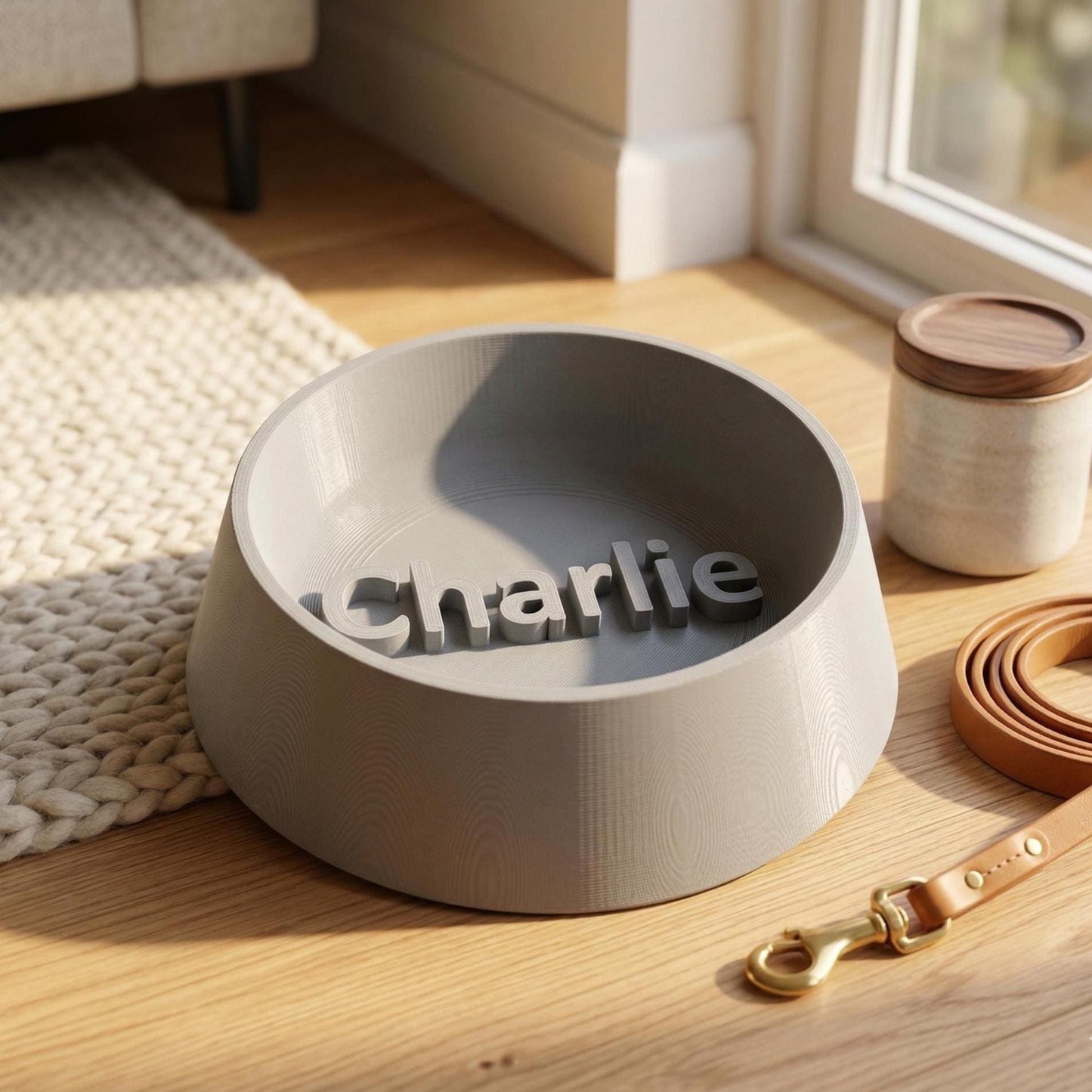 Personalized Dog Bowl with Raised 3D Name | Custom Pet Bowl | Modern Dog Food Bowl | Custom Name Bowl for Dogs | Minimal Pet Bowl Gift