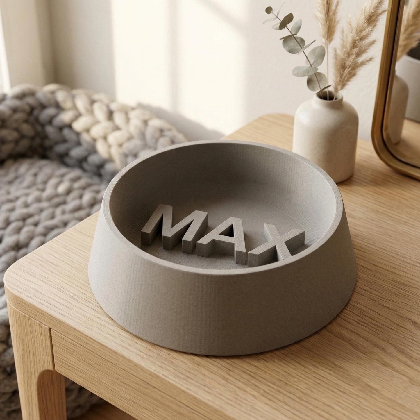 Personalized Dog Bowl with Raised 3D Name | Custom Pet Bowl | Modern Dog Food Bowl | Custom Name Bowl for Dogs | Minimal Pet Bowl Gift
