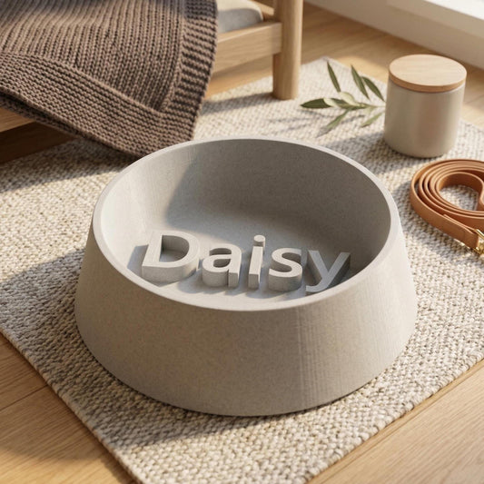 Personalized Dog Bowl with Raised 3D Name | Custom Pet Bowl | Modern Dog Food Bowl | Custom Name Bowl for Dogs | Minimal Pet Bowl Gift