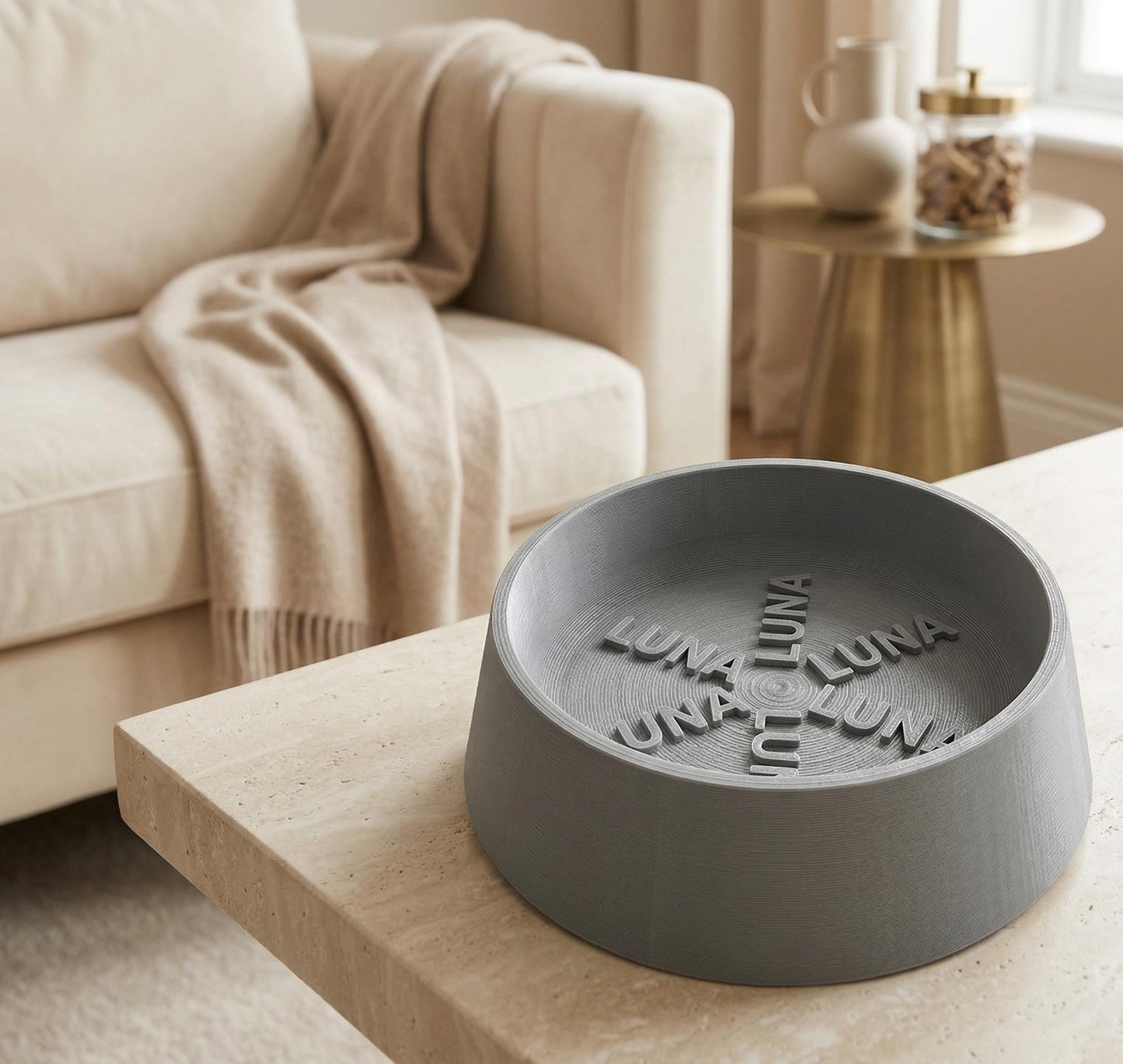 Personalized Dog Bowl with Raised 3D Name | Custom Pet Bowl | Modern Dog Food Bowl | Custom Name Bowl for Dogs | Minimal Pet Bowl Gift